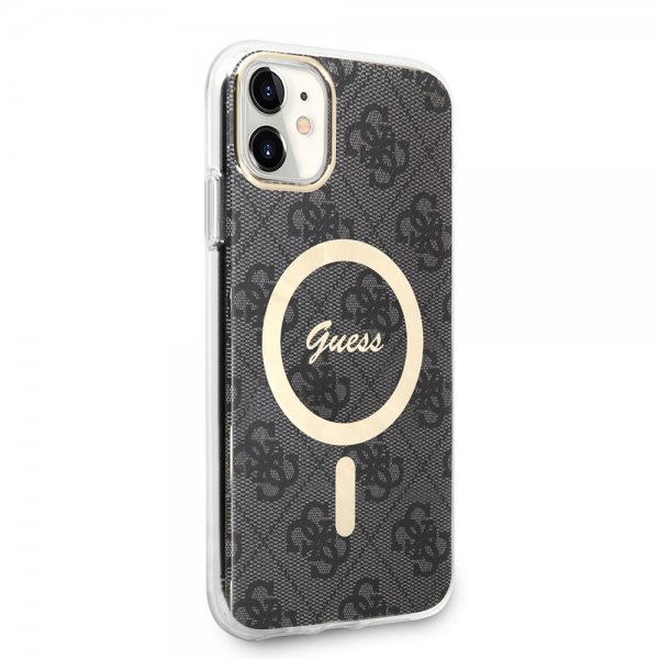 Guess iPhone 11 Deksel 4G Pattern MagSafe Svart