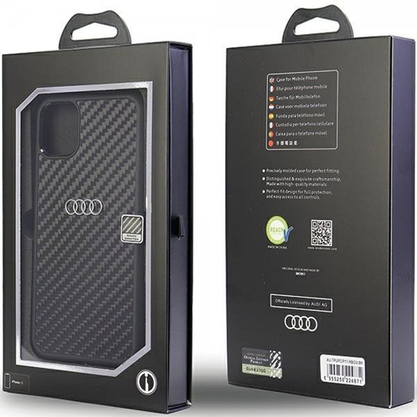 Audi iPhone 11 Deksel Carbon Fiber Svart