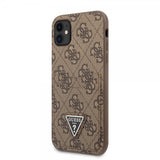 Guess iPhone 11 Deksel Double Cardslot Metal Triangle Brun