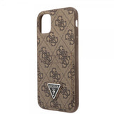 Guess iPhone 11 Deksel Double Cardslot Metal Triangle Brun