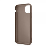 Guess iPhone 11 Deksel Double Cardslot Metal Triangle Brun