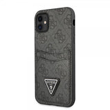 Guess iPhone 11 Deksel Double Cardslot Metal Triangle Svart