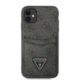 Guess iPhone 11 Deksel Double Cardslot Metal Triangle Svart