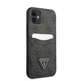 Guess iPhone 11 Deksel Double Cardslot Metal Triangle Svart
