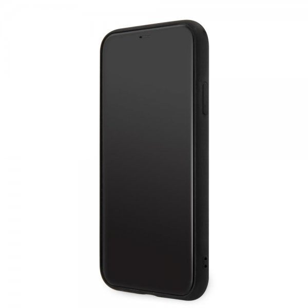 Guess iPhone 11 Deksel Double Cardslot Metal Triangle Svart
