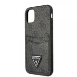 Guess iPhone 11 Deksel Double Cardslot Metal Triangle Svart