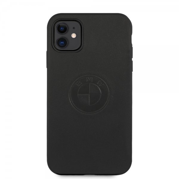 BMW iPhone 11 Deksel Embossed Logo Svart