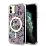 Guess iPhone 11 Deksel Flower MagSafe Rosa