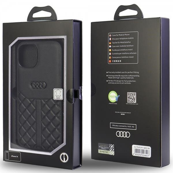 Audi iPhone 11 Deksel Genuine Leather Case Svart