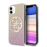 Guess iPhone 11 Deksel Glitter Circle RoseGUll
