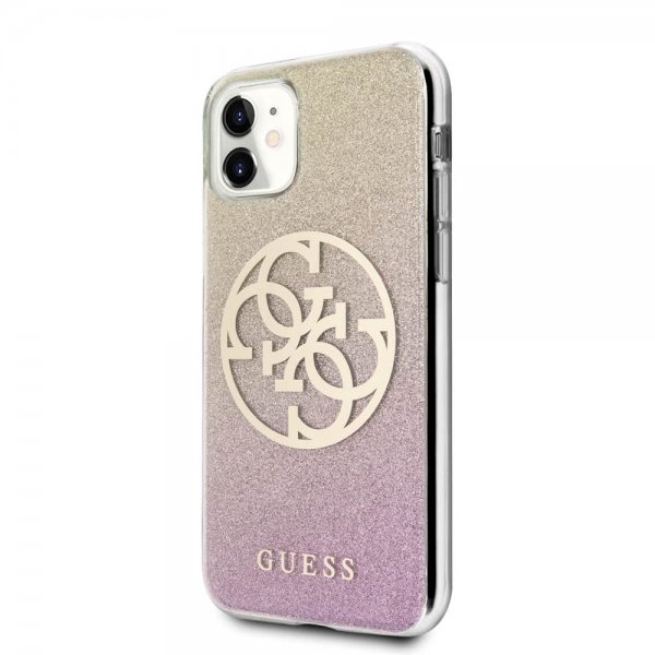 Guess iPhone 11 Deksel Glitter Circle RoseGUll