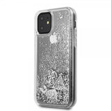 Guess iPhone 11 Deksel Glitter Hearts Sølv