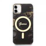 Guess iPhone 11 Deksel Golden Marble MagSafe Svart