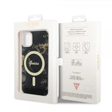 Guess iPhone 11 Deksel Golden Marble MagSafe Svart