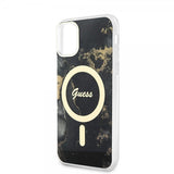 Guess iPhone 11 Deksel Golden Marble MagSafe Svart