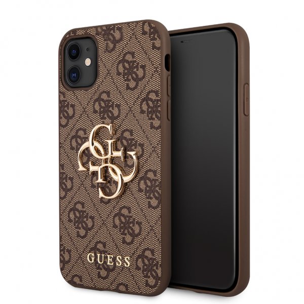 Guess iPhone 11 Deksel Metal Logo Brun