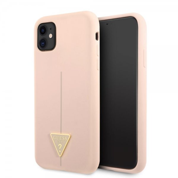 Guess iPhone 11 Deksel Metal Triangle Rosa