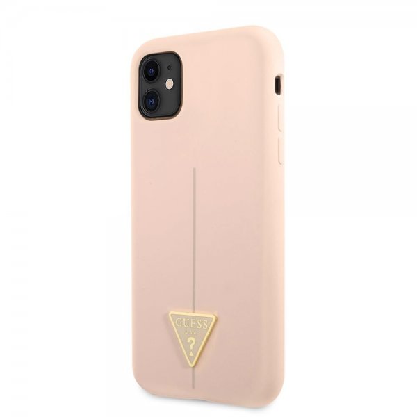 Guess iPhone 11 Deksel Metal Triangle Rosa