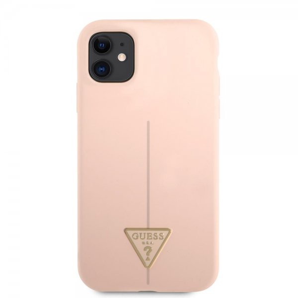 Guess iPhone 11 Deksel Metal Triangle Rosa
