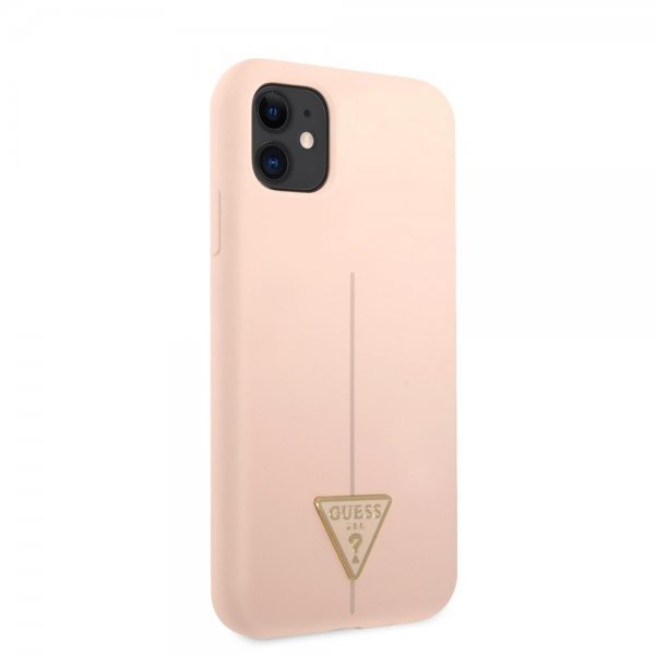 Guess iPhone 11 Deksel Metal Triangle Rosa