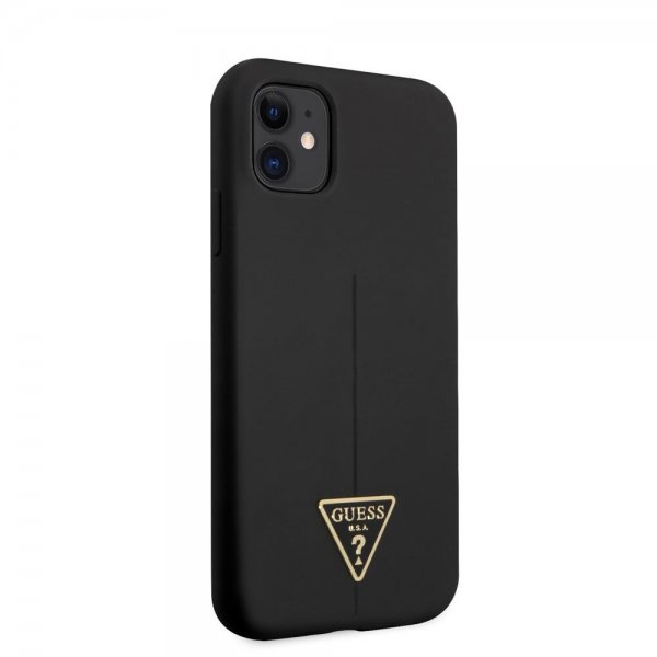 Guess iPhone 11 Deksel Metal Triangle Svart