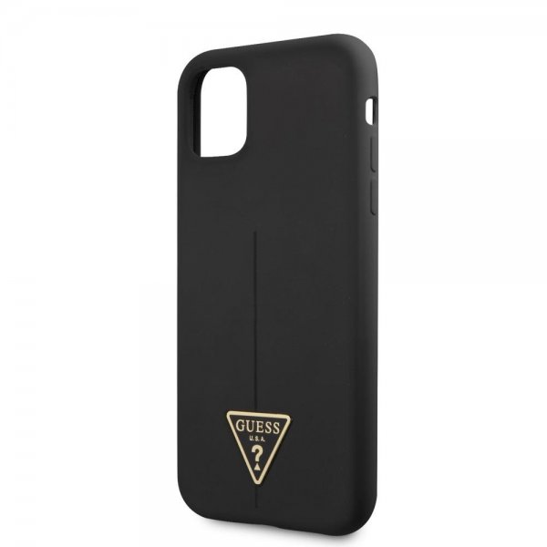 Guess iPhone 11 Deksel Metal Triangle Svart