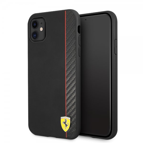 Ferrari iPhone 11 Deksel On Track Carbon Stripe Svart
