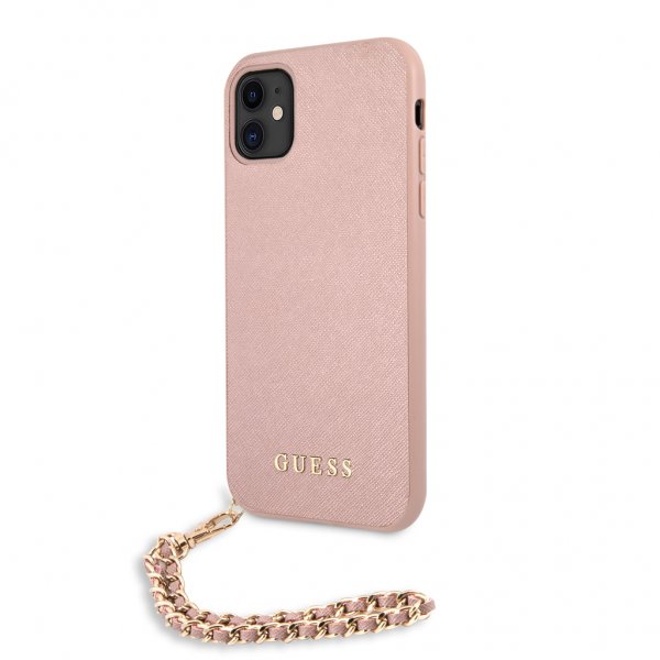 Guess iPhone 11 Deksel Saffiano Chain Rosa