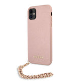 Guess iPhone 11 Deksel Saffiano Chain Rosa