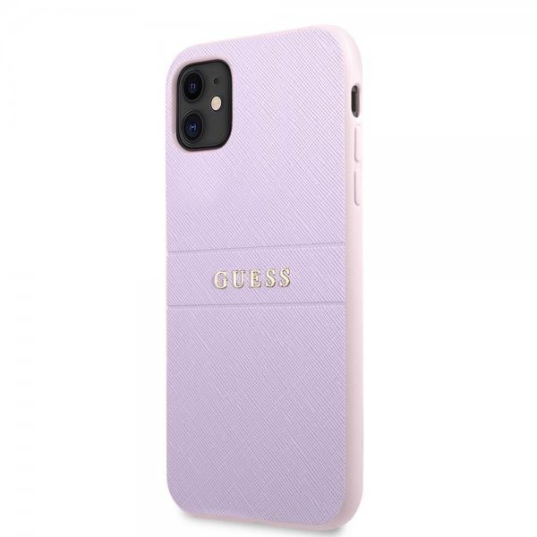 Guess iPhone 11 Deksel Saffiano Metal Logo Lilla