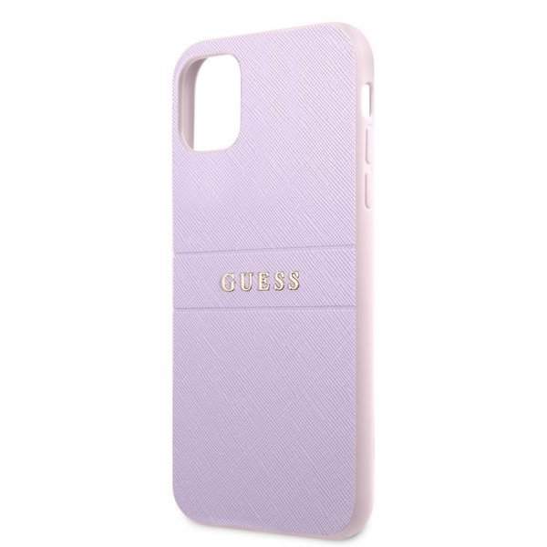 Guess iPhone 11 Deksel Saffiano Metal Logo Lilla