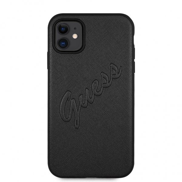 Guess iPhone 11 Deksel Saffiano Vintage Script Svart