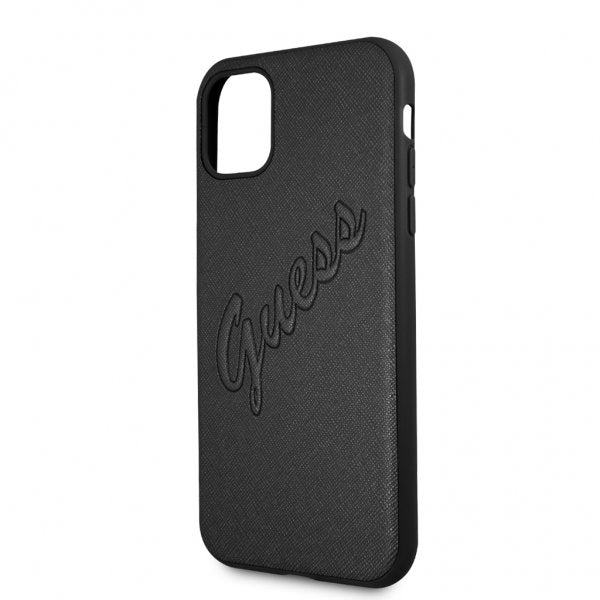 Guess iPhone 11 Deksel Saffiano Vintage Script Svart