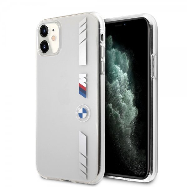 BMW iPhone 11 Deksel Stripes Sølv Transparent