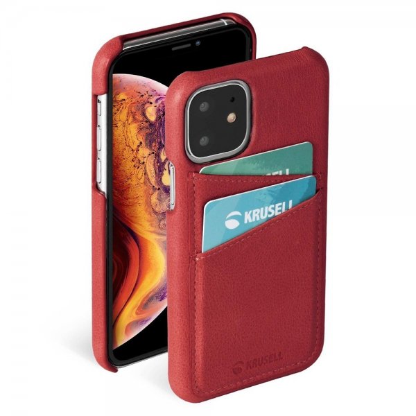 Krusell iPhone 11 Deksel Sunne CardCover Vintage Red