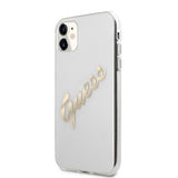 Guess iPhone 11 Deksel Vintage Script Gull Klar