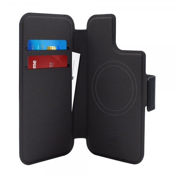 Puro iPhone 12/12 Pro/13/14/15 Etui MagSafe Folio Svart
