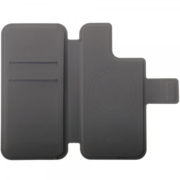 Puro iPhone 12/12 Pro/13/14/15 Etui MagSafe Folio Svart