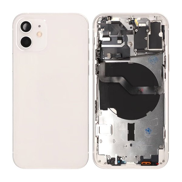 iPhone 12 bakside med komplett ramme OEM - hvit