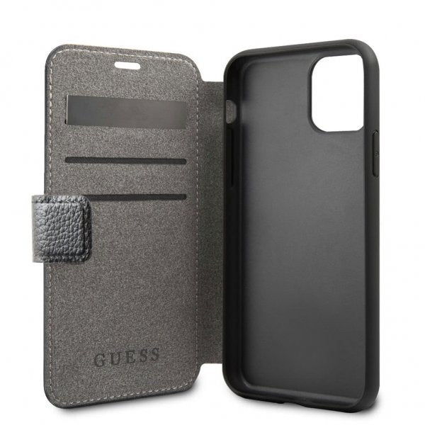 Guess iPhone 12 Mini Etui Skinntekstur Svart