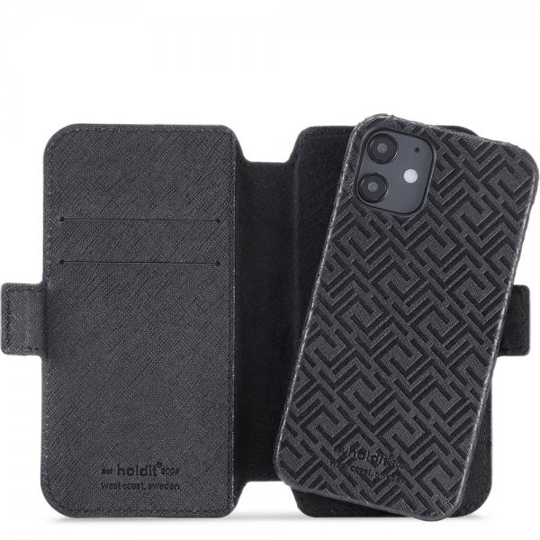 holdit iPhone 12 Mini Etui Stockholm Löstagbart Deksel Celia Svart