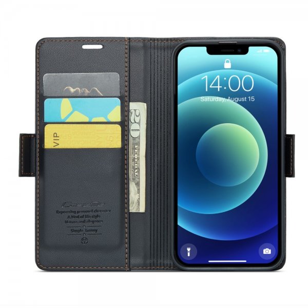 CaseMe iPhone 12/iPhone 12 Pro Etui 023 Series Svart