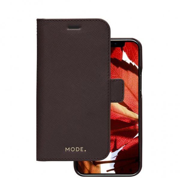dbramante1928 iPhone 12/iPhone 12 Pro Etui New York Löstagbart Deksel Dark Chocolate
