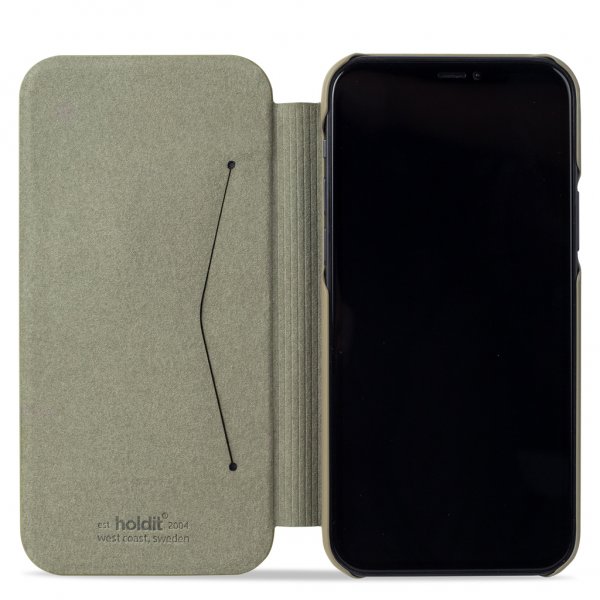 holdit iPhone 12/iPhone 12 Pro Etui SlimFlip Wallet Khaki Green