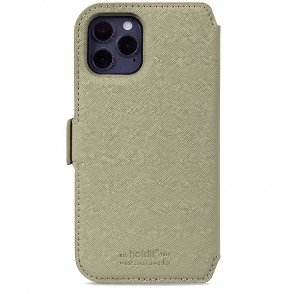 holdit iPhone 12/iPhone 12 Pro Etui Wallet Case Magnet Khaki Green
