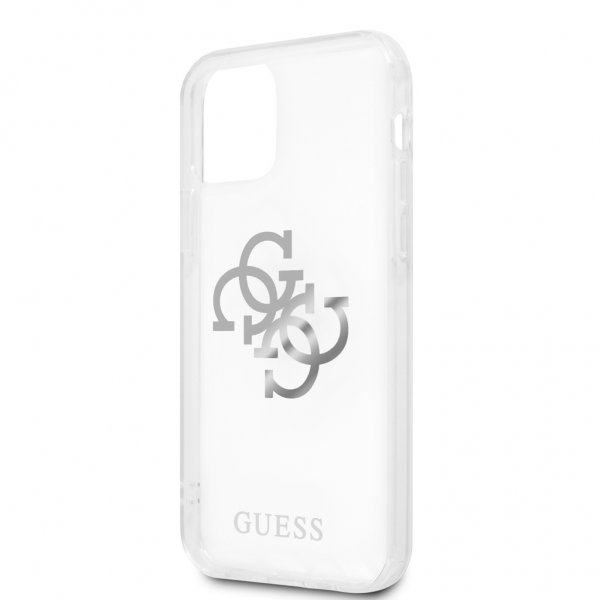 Guess iPhone 12/iPhone 12 Pro Deksel 4G Logo Sølv Klar
