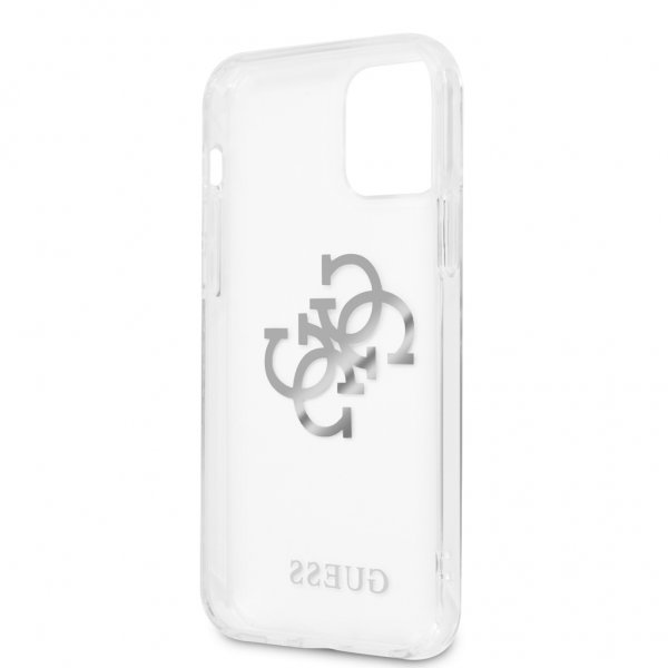 Guess iPhone 12/iPhone 12 Pro Deksel 4G Logo Sølv Klar