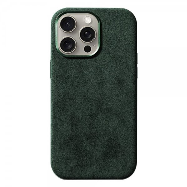 iPhone 12/iPhone 12 Pro Deksel Alcantara MagSafe Grønn