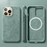 iPhone 12/iPhone 12 Pro Deksel Alcantara MagSafe Grønn