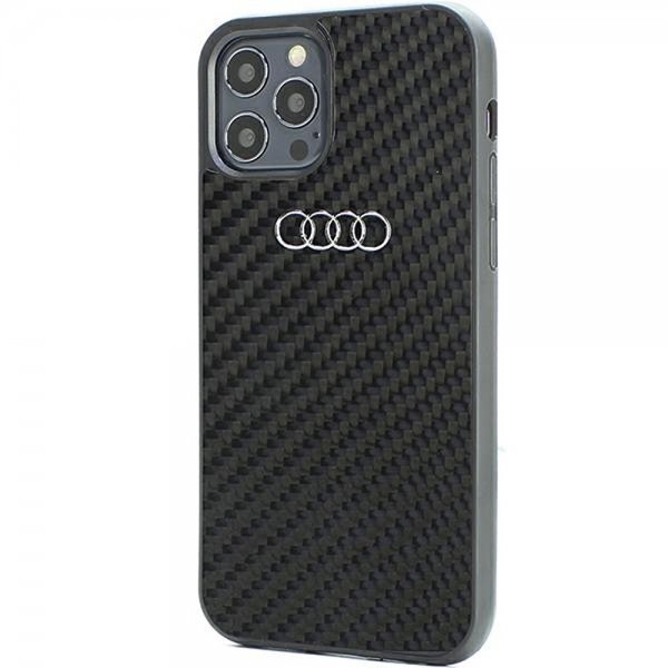 Audi iPhone 12/iPhone 12 Pro Deksel Carbon Fiber Svart